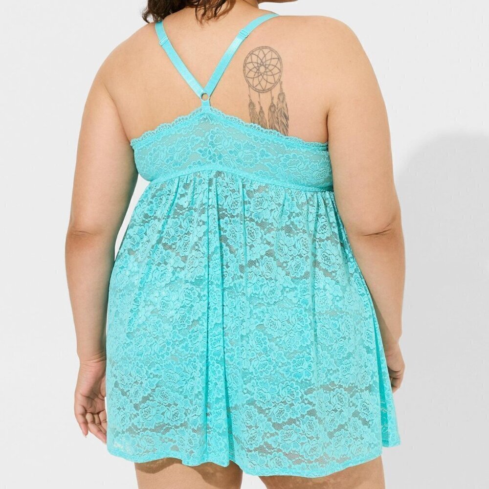 Torrid - Simply Lace Xo Front Babydoll in Blue Radiance - Picture 10 of 12